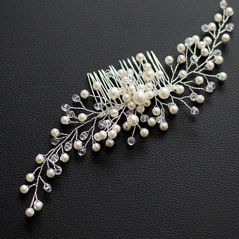 Bridal handmade hair accessories pearl comb 591834062390 - COCOMELODY